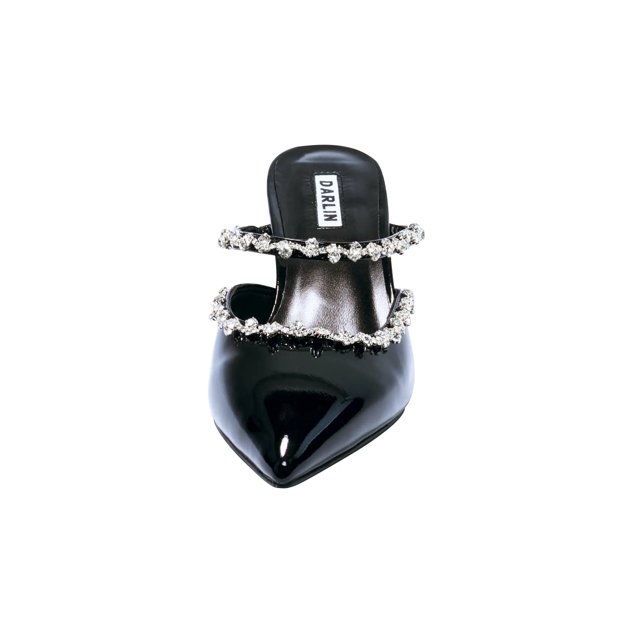 2 INCHES GLOSSY BLACK LEATHER - DARLIN ดาริน