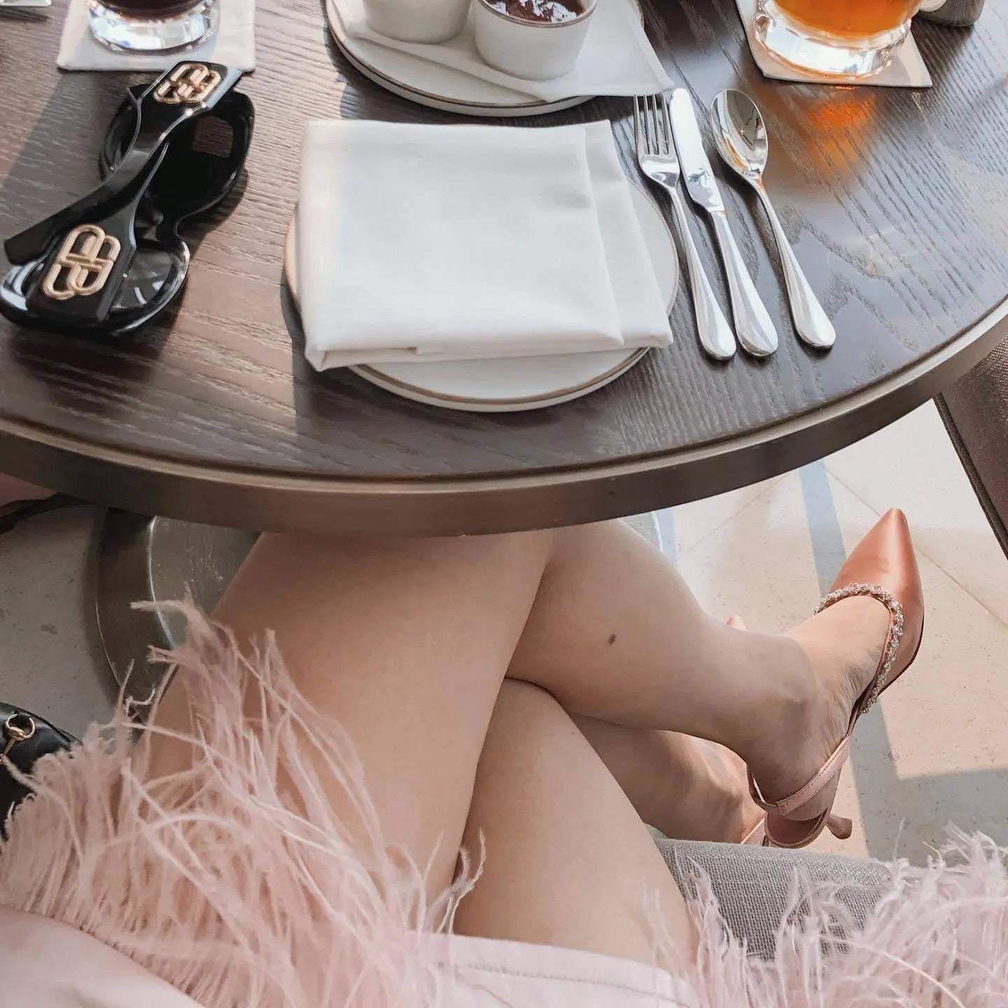 2 INCHES ROSE GOLD SLINGBACK HEEL - DARLIN