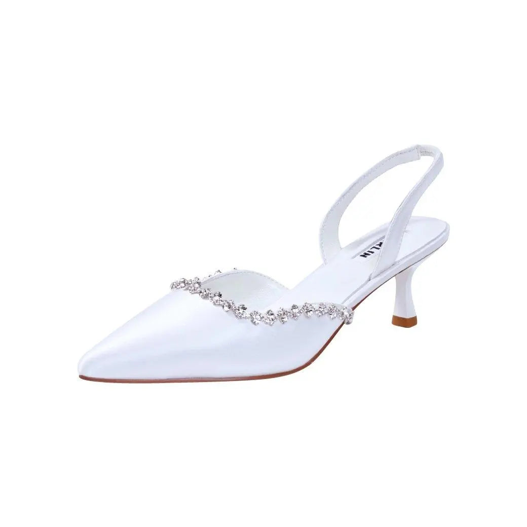 2 INCHES WHITE SLINGBACK - DARLIN