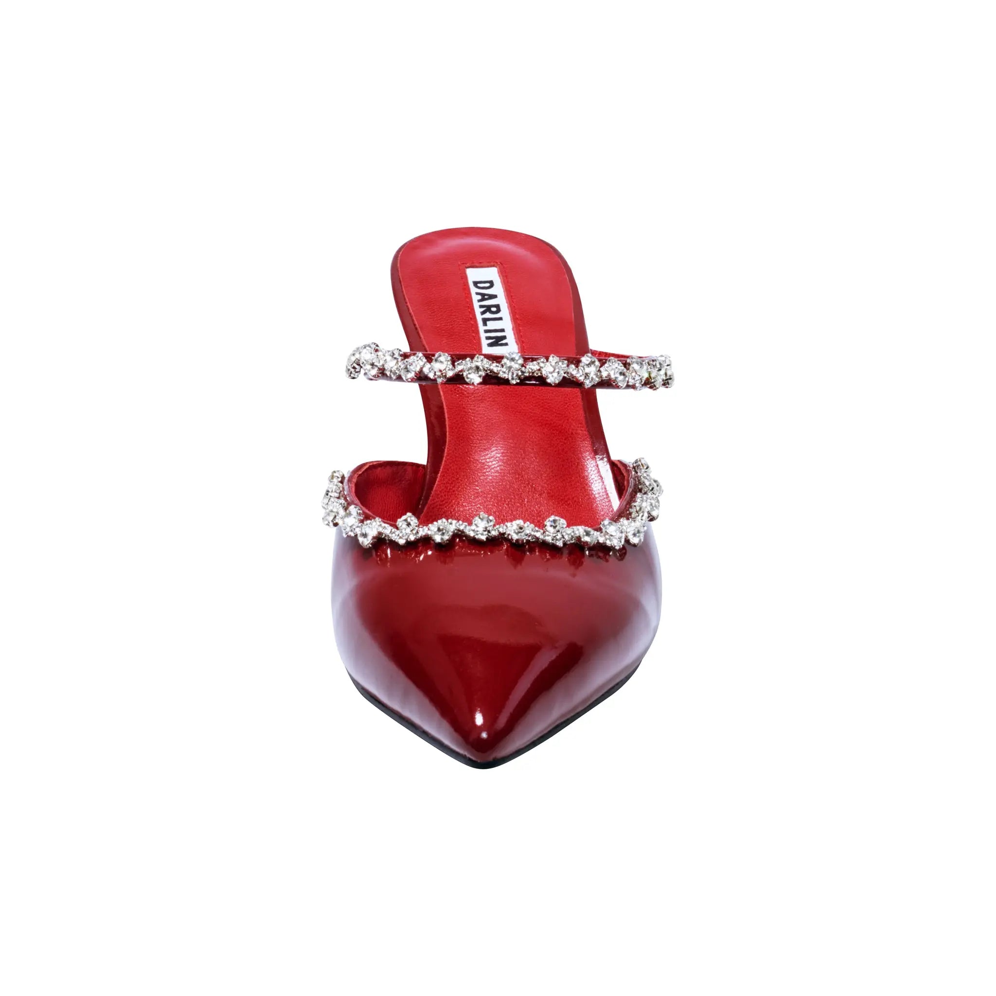 2 INCHES GLOSSY MERLOT RED LEATHER DARLIN Footwear DARLIN ดาริน