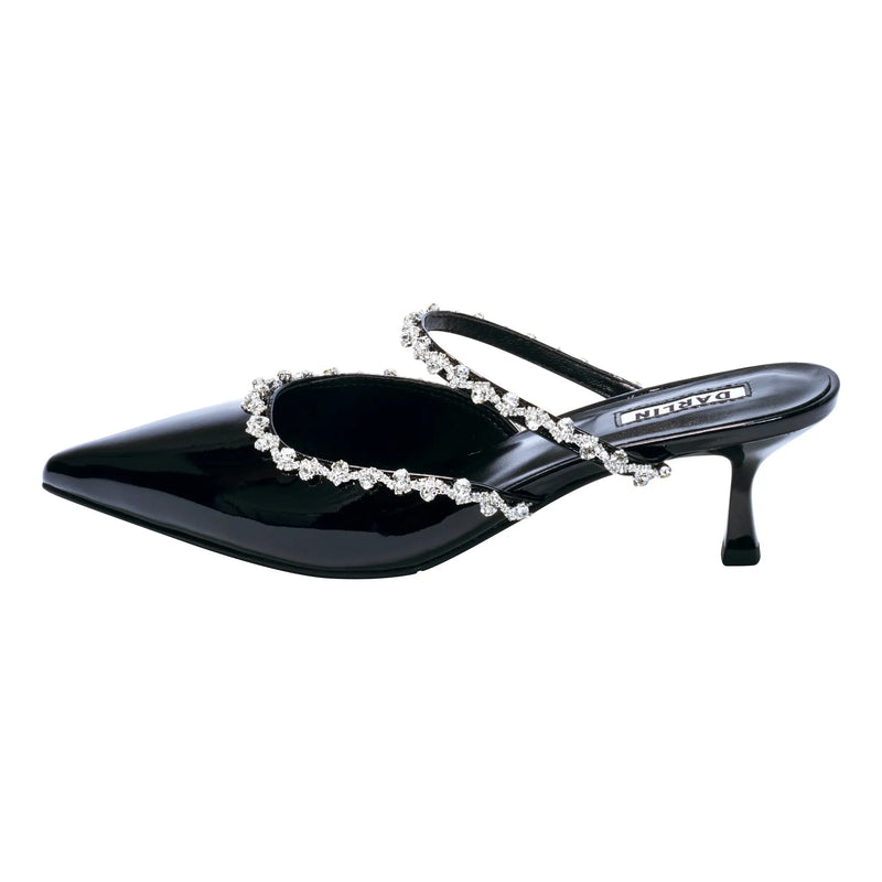 2 INCHES GLOSSY BLACK LEATHER - DARLIN ดาริน