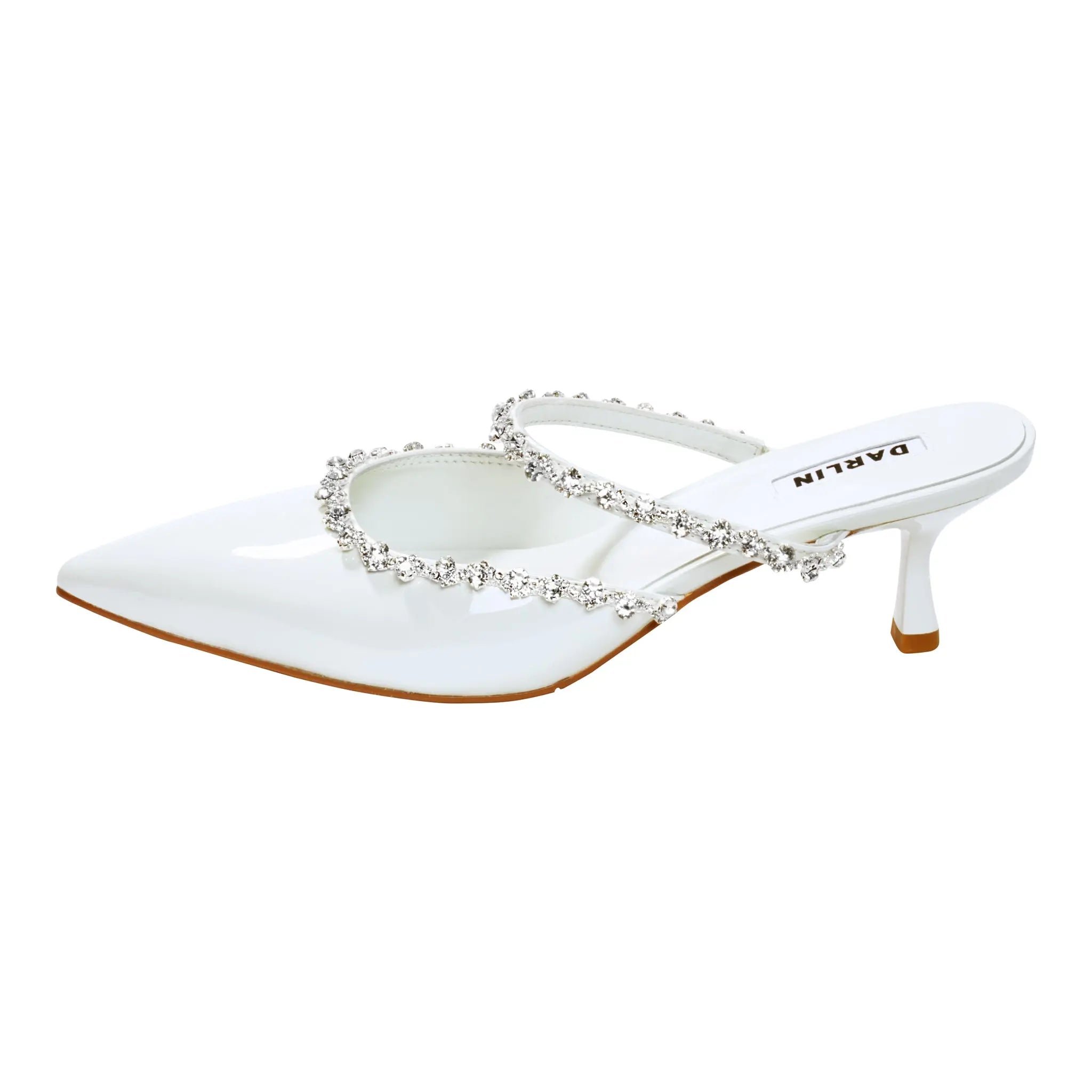 2 INCHES GLOSSY WHITE LEATHER - DARLIN ดาริน
