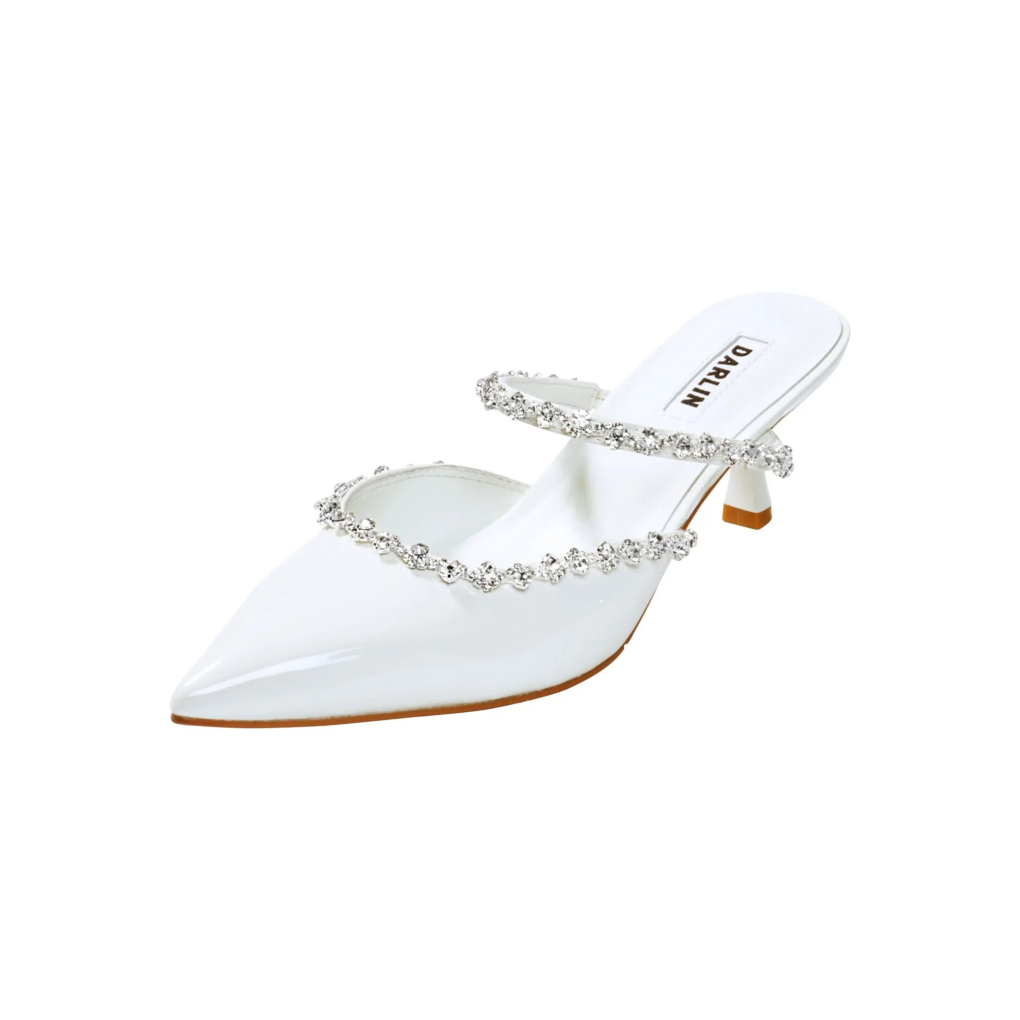 2 INCHES GLOSSY WHITE LEATHER - DARLIN ดาริน