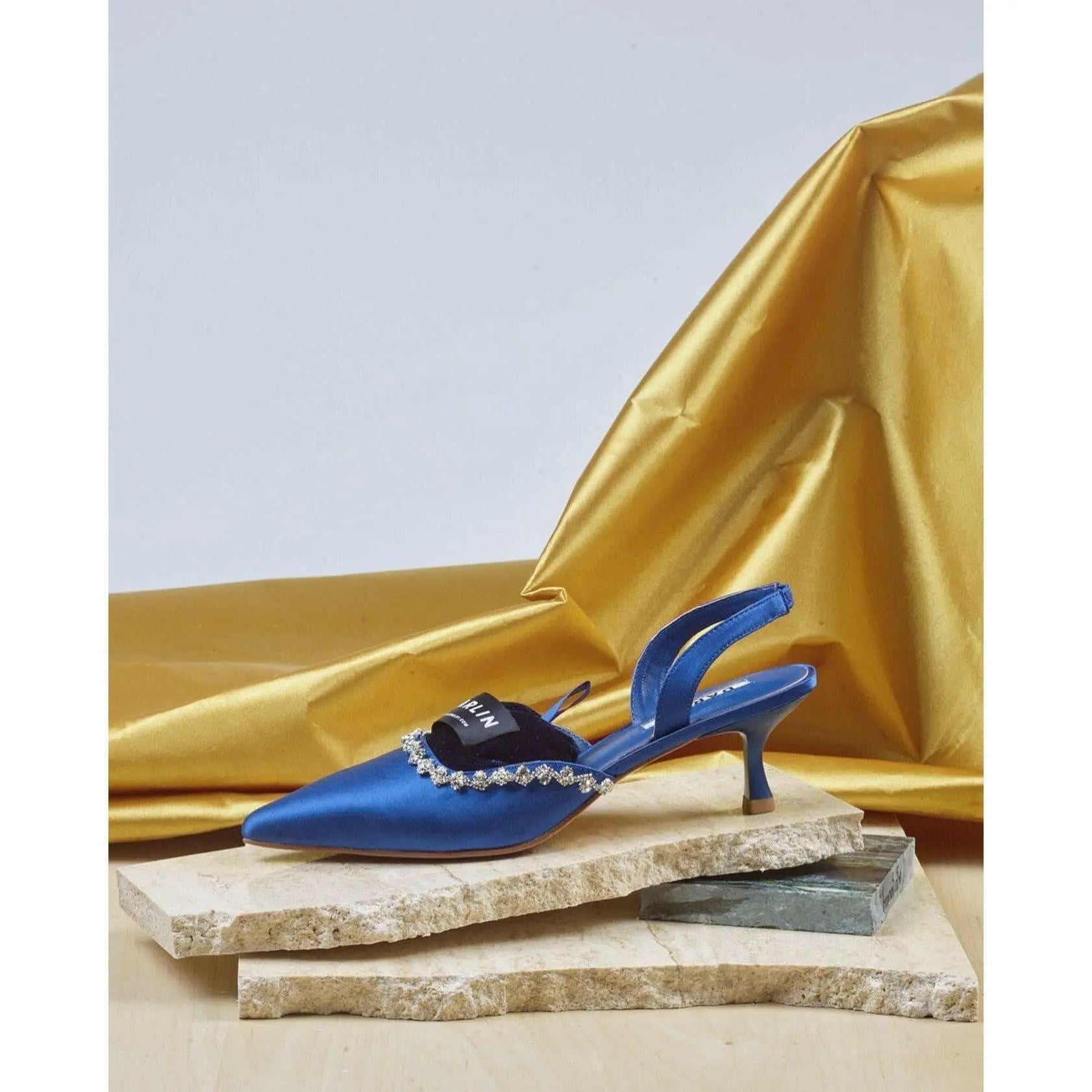 2 INCHES BLUE SLINGBACK HEEL - DARLIN