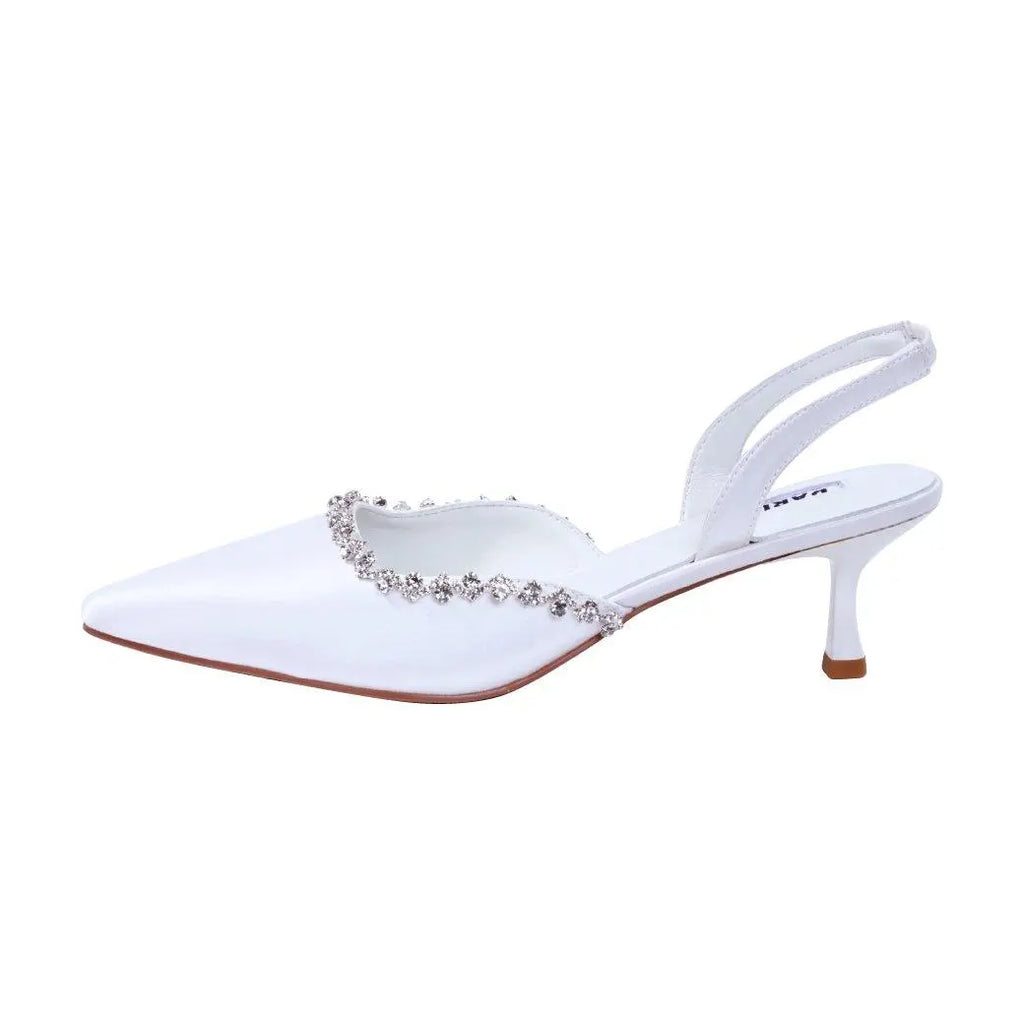 2 INCHES WHITE SLINGBACK - DARLIN