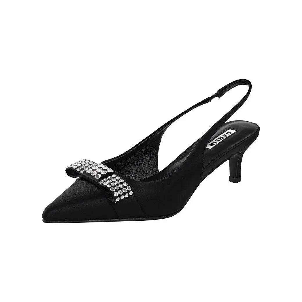 BLACK BOW CLOUD HEEL - DARLIN ดาริน